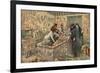 Illustration of Howard Carter and Lord Carnarvon in the Tomb of Tutankhamun-Stefano Bianchetti-Framed Giclee Print