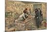 Illustration of Howard Carter and Lord Carnarvon in the Tomb of Tutankhamun-Stefano Bianchetti-Mounted Giclee Print