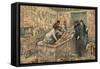 Illustration of Howard Carter and Lord Carnarvon in the Tomb of Tutankhamun-Stefano Bianchetti-Framed Stretched Canvas