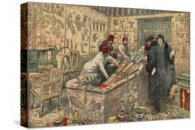 Illustration of Howard Carter and Lord Carnarvon in the Tomb of Tutankhamun-Stefano Bianchetti-Stretched Canvas