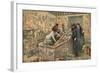 Illustration of Howard Carter and Lord Carnarvon in the Tomb of Tutankhamun-Stefano Bianchetti-Framed Giclee Print