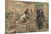 Illustration of Howard Carter and Lord Carnarvon in the Tomb of Tutankhamun-Stefano Bianchetti-Mounted Giclee Print