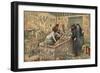 Illustration of Howard Carter and Lord Carnarvon in the Tomb of Tutankhamun-Stefano Bianchetti-Framed Giclee Print