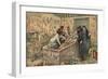 Illustration of Howard Carter and Lord Carnarvon in the Tomb of Tutankhamun-Stefano Bianchetti-Framed Giclee Print