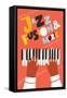 Illustration of Human Hands Playing on Piano - Jazz-cosmaa-Framed Stretched Canvas