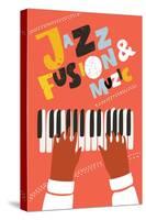 Illustration of Human Hands Playing on Piano - Jazz-cosmaa-Stretched Canvas