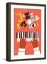 Illustration of Human Hands Playing on Piano - Jazz-cosmaa-Framed Art Print