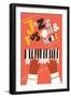 Illustration of Human Hands Playing on Piano - Jazz-cosmaa-Framed Art Print