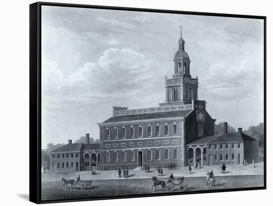 Illustration of Independence Hall-null-Framed Stretched Canvas