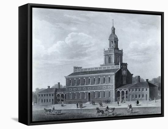 Illustration of Independence Hall-null-Framed Stretched Canvas