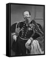 Illustration of King Victor Emmanuel II Poised in Uniform-null-Framed Stretched Canvas