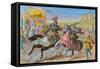 Illustration of Knights Jousting-null-Framed Stretched Canvas