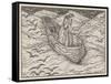 Illustration of lady in a boat-Edward Burne-Jones-Framed Stretched Canvas