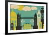 Illustration of London Symbols and Landmarks.-Iveta Angelova-Framed Art Print