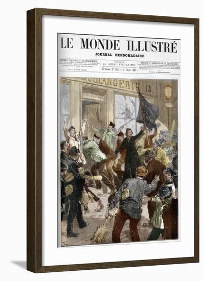 Illustration of Louise Michel Participating in an Unemployment Demonstration-Stefano Bianchetti-Framed Giclee Print