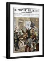 Illustration of Louise Michel Participating in an Unemployment Demonstration-Stefano Bianchetti-Framed Giclee Print