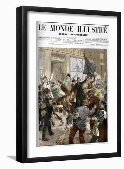 Illustration of Louise Michel Participating in an Unemployment Demonstration-Stefano Bianchetti-Framed Giclee Print