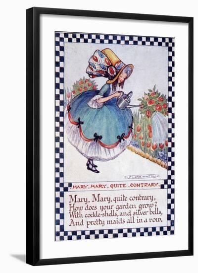 Illustration of "Mary Mary Quite Contrary" Nursery Rhyme-null-Framed Giclee Print