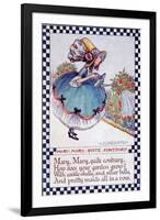 Illustration of "Mary Mary Quite Contrary" Nursery Rhyme-null-Framed Giclee Print