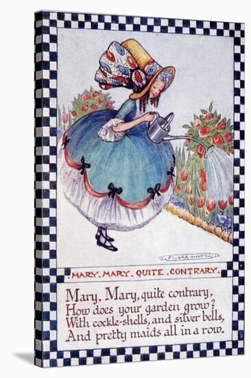 Illustration of "Mary Mary Quite Contrary" Nursery Rhyme-null-Stretched Canvas