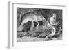 Illustration of Meeting between Manatee and Mermaid-null-Framed Giclee Print