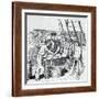 Illustration of Men Working on Whaling Ship-null-Framed Giclee Print