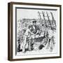 Illustration of Men Working on Whaling Ship-null-Framed Premium Giclee Print