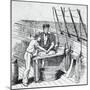 Illustration of Men Working on Whaling Ship-null-Mounted Premium Giclee Print