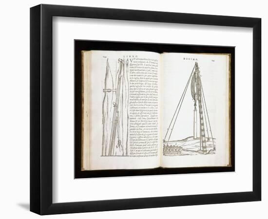 Illustration of Methods for Raising Columns-Giovanni Antonio Rusconi-Framed Giclee Print