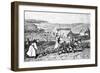 Illustration of Monks Plowing a Field-null-Framed Giclee Print