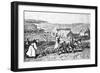 Illustration of Monks Plowing a Field-null-Framed Giclee Print