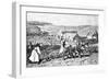 Illustration of Monks Plowing a Field-null-Framed Giclee Print