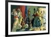 Illustration of Muhammad Destroying Idols at the Kaaba in Mecca-Stefano Bianchetti-Framed Giclee Print