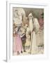 Illustration of Nicolo and the Krampus, Showing a Saint Nicholas Giving Presents to Children-null-Framed Photographic Print