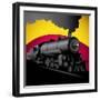 Illustration of Old Stylized Locomotive. Vector Illustration.-Radoman Durkovic-Framed Art Print