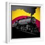 Illustration of Old Stylized Locomotive. Vector Illustration.-Radoman Durkovic-Framed Art Print