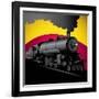 Illustration of Old Stylized Locomotive. Vector Illustration.-Radoman Durkovic-Framed Art Print