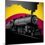 Illustration of Old Stylized Locomotive. Vector Illustration.-Radoman Durkovic-Mounted Art Print