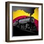 Illustration of Old Stylized Locomotive. Vector Illustration.-Radoman Durkovic-Framed Art Print