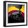 Illustration of Old Stylized Locomotive. Vector Illustration.-Radoman Durkovic-Framed Art Print