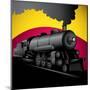 Illustration of Old Stylized Locomotive. Vector Illustration.-Radoman Durkovic-Mounted Art Print