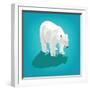 Illustration of Polar Bear on Blue-Olha Bocharova-Framed Art Print