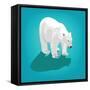 Illustration of Polar Bear on Blue-Olha Bocharova-Framed Stretched Canvas