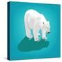 Illustration of Polar Bear on Blue-Olha Bocharova-Stretched Canvas
