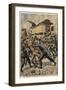 Illustration of Police and Thugs Fighting in Paris-Stefano Bianchetti-Framed Giclee Print