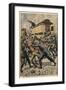 Illustration of Police and Thugs Fighting in Paris-Stefano Bianchetti-Framed Giclee Print