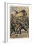 Illustration of Police and Thugs Fighting in Paris-Stefano Bianchetti-Framed Giclee Print