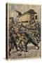 Illustration of Police and Thugs Fighting in Paris-Stefano Bianchetti-Stretched Canvas