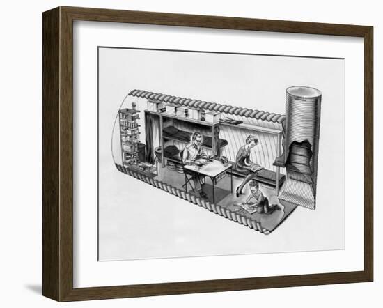 Illustration of Prefab Fallout Shelters, Designed to Be Placed Beneath a Covering of Earth, 1962-null-Framed Photo