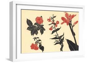 Illustration of Red Flowers-null-Framed Art Print
